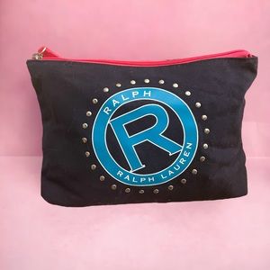 NWOT Ralph Lauren Navy Studded Cosmetic Pouch